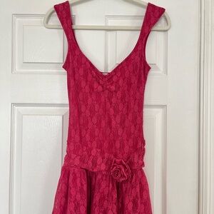 Kimchi Blue Vibrant Pink Lace Top